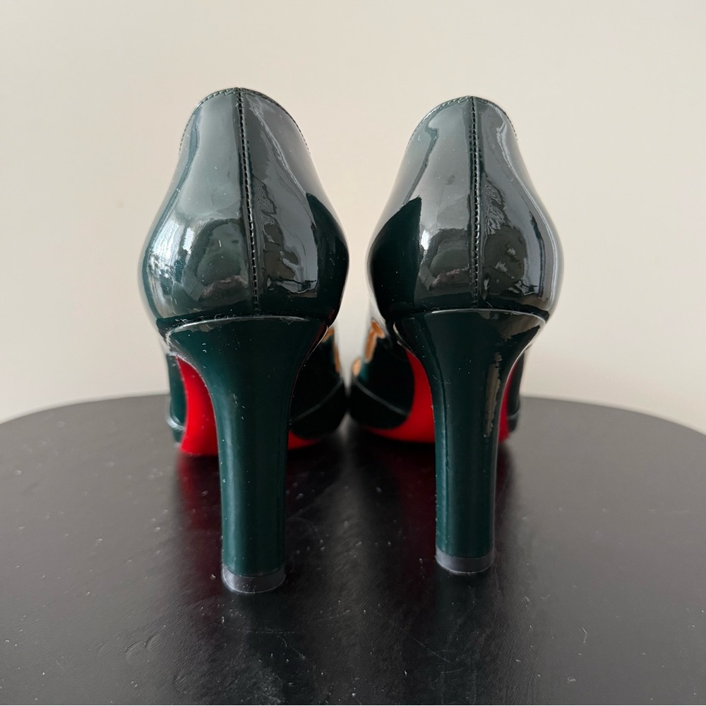 Christian Louboutin Dark Green Patent Leather Lilibelt 85 Pumps - US 6 (36) NWT - Picture 5 of 8